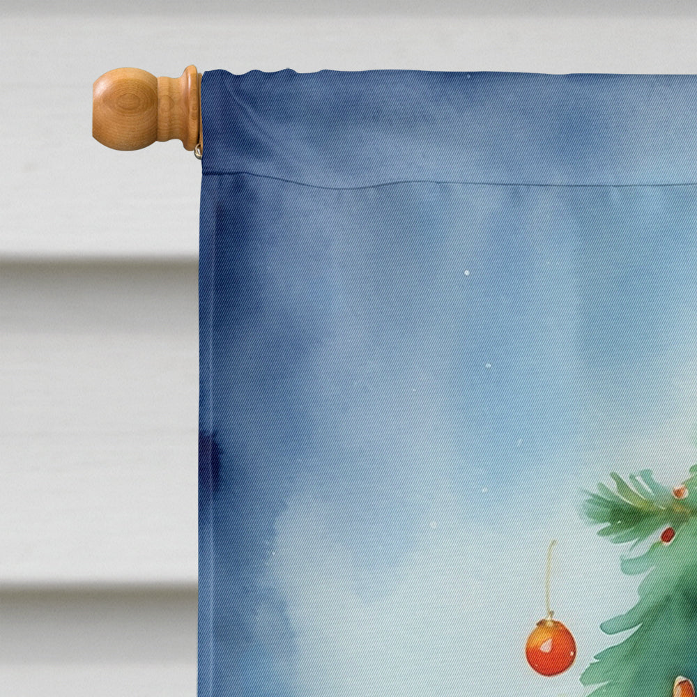 Dachshund Christmas Reindeer House Flag 28x40 Porch Sleeve Pole Decorative Outside Yard Banner Artwork Wall Hanging, Polyester