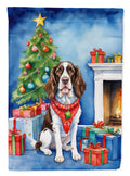 English Springer Spaniel Christmas Reindeer House Flag 28x40 Porch Sleeve Pole Decorative Outside Yard Banner Artwork Wall Hanging, Polyester