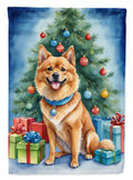 Finnish Spitz Christmas Reindeer House Flag 28x40 Porch Sleeve Pole Decorative Outside Yard Banner Artwork Wall Hanging, Polyester