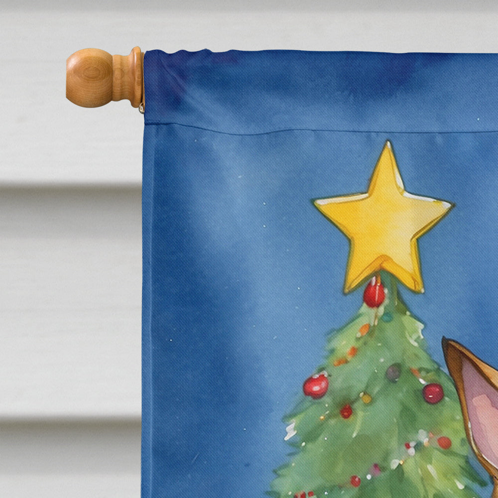 Fox Terrier Christmas Reindeer House Flag 28x40 Porch Sleeve Pole Decorative Outside Yard Banner Artwork Wall Hanging, Polyester