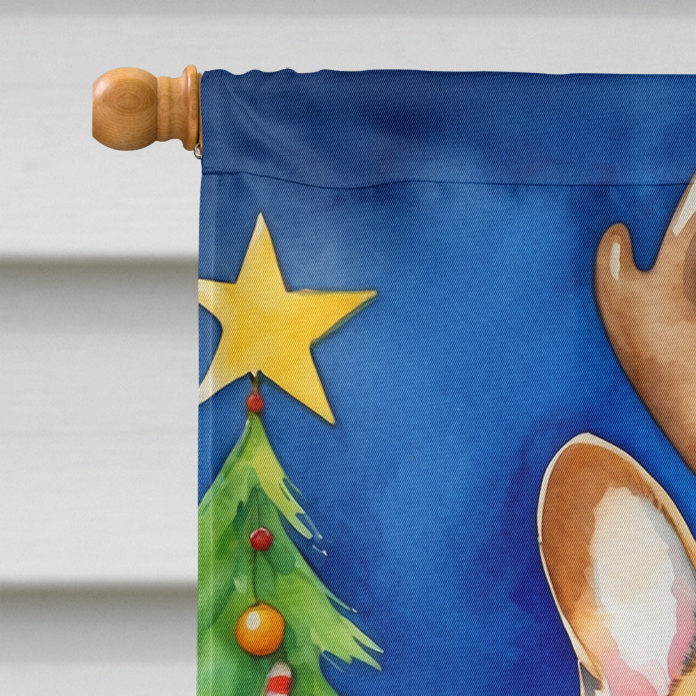 French Bulldog Christmas Reindeer House Flag 28x40 Porch Sleeve Pole Decorative Outside Yard Banner Artwork Wall Hanging, Polyester