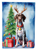 German Shorthaired Pointer Christmas Reindeer House Flag 28x40 Porch Sleeve Pole Decorative Outside Yard Banner Artwork Wall Hanging, Polyester