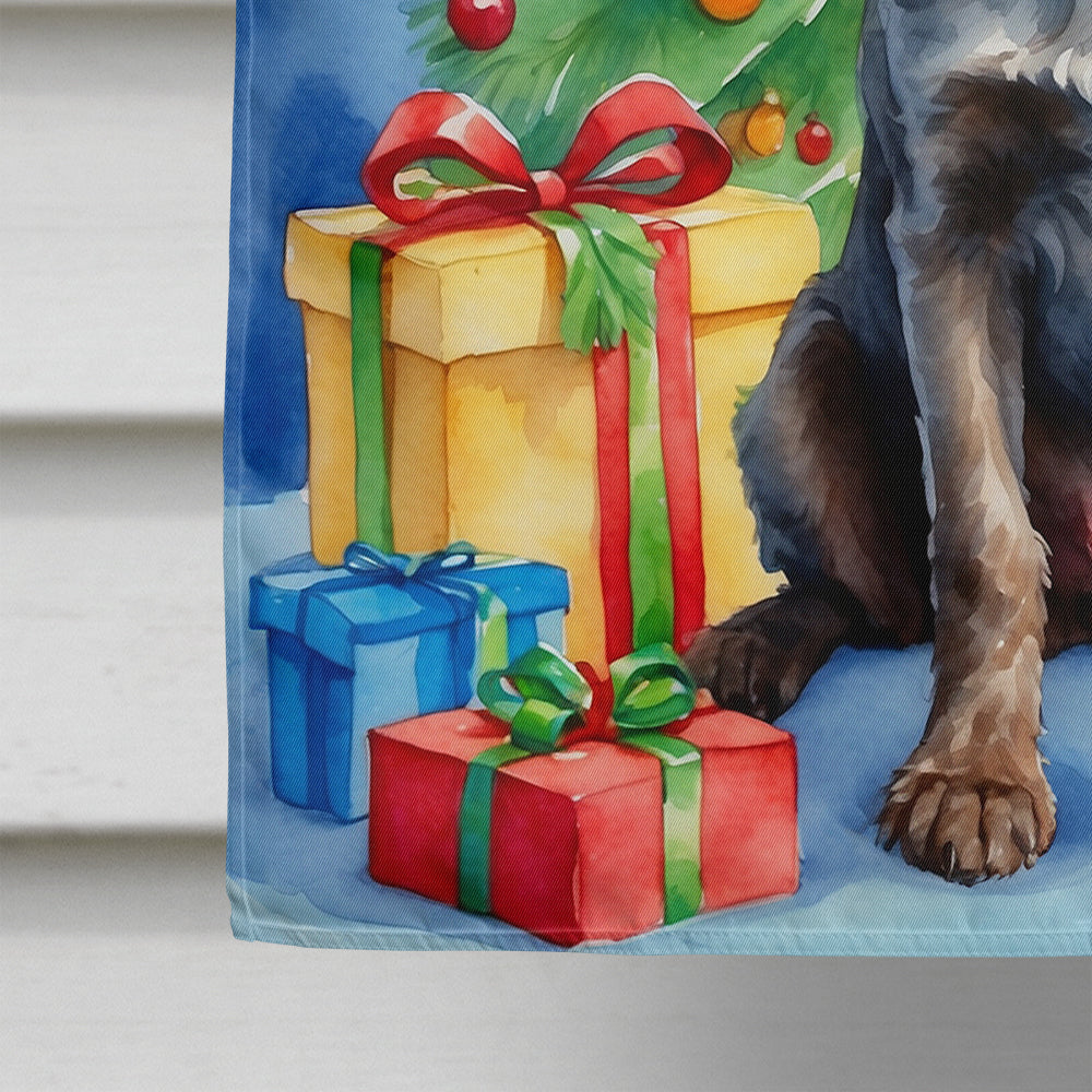 German Wirehaired Pointer Christmas Reindeer House Flag 28x40 Porch Sleeve Pole Decorative Outside Yard Banner Artwork Wall Hanging, Polyester