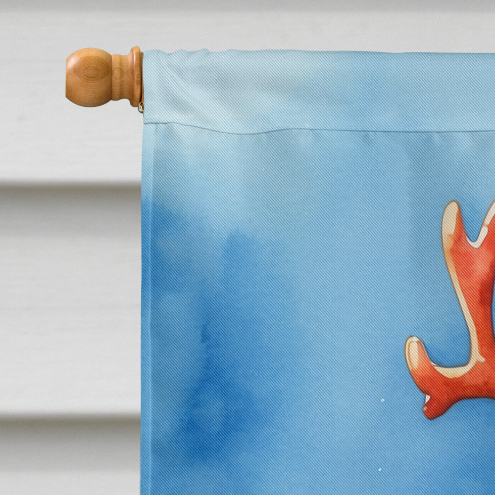 Golden Retriever Christmas Reindeer House Flag 28x40 Porch Sleeve Pole Decorative Outside Yard Banner Artwork Wall Hanging, Polyester