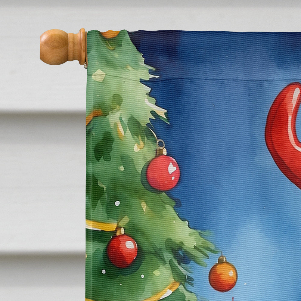 Goldendoodle Christmas Reindeer House Flag 28x40 Porch Sleeve Pole Decorative Outside Yard Banner Artwork Wall Hanging, Polyester