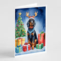 Gordon Setter Christmas Reindeer Greeting Cards Pack of 8 Blank Cards with Envelopes Whimsical A7 Size 5x7