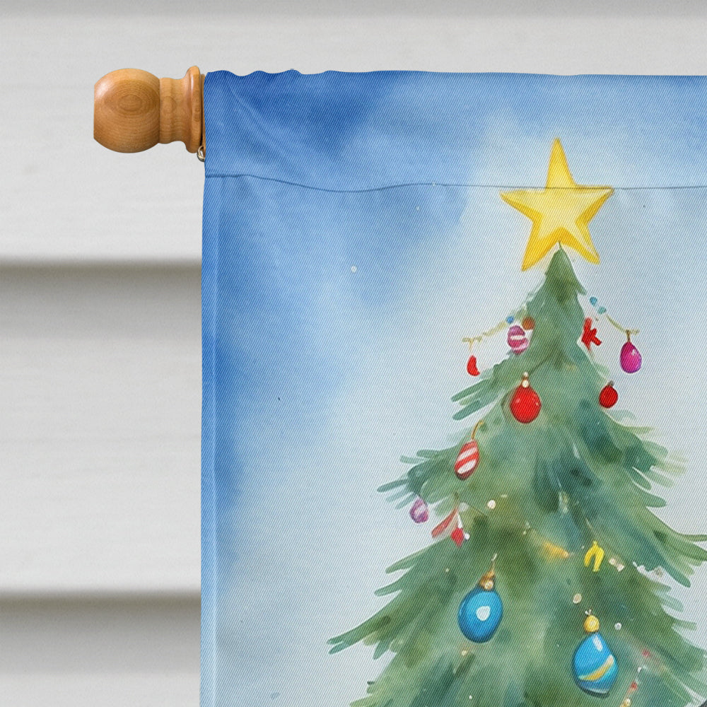 Black Great Dane Christmas Reindeer House Flag 28x40 Porch Sleeve Pole Decorative Outside Yard Banner Artwork Wall Hanging, Polyester
