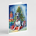 Harlequin Great Dane Christmas Reindeer Greeting Cards Pack of 8 Blank Cards with Envelopes Whimsical A7 Size 5x7