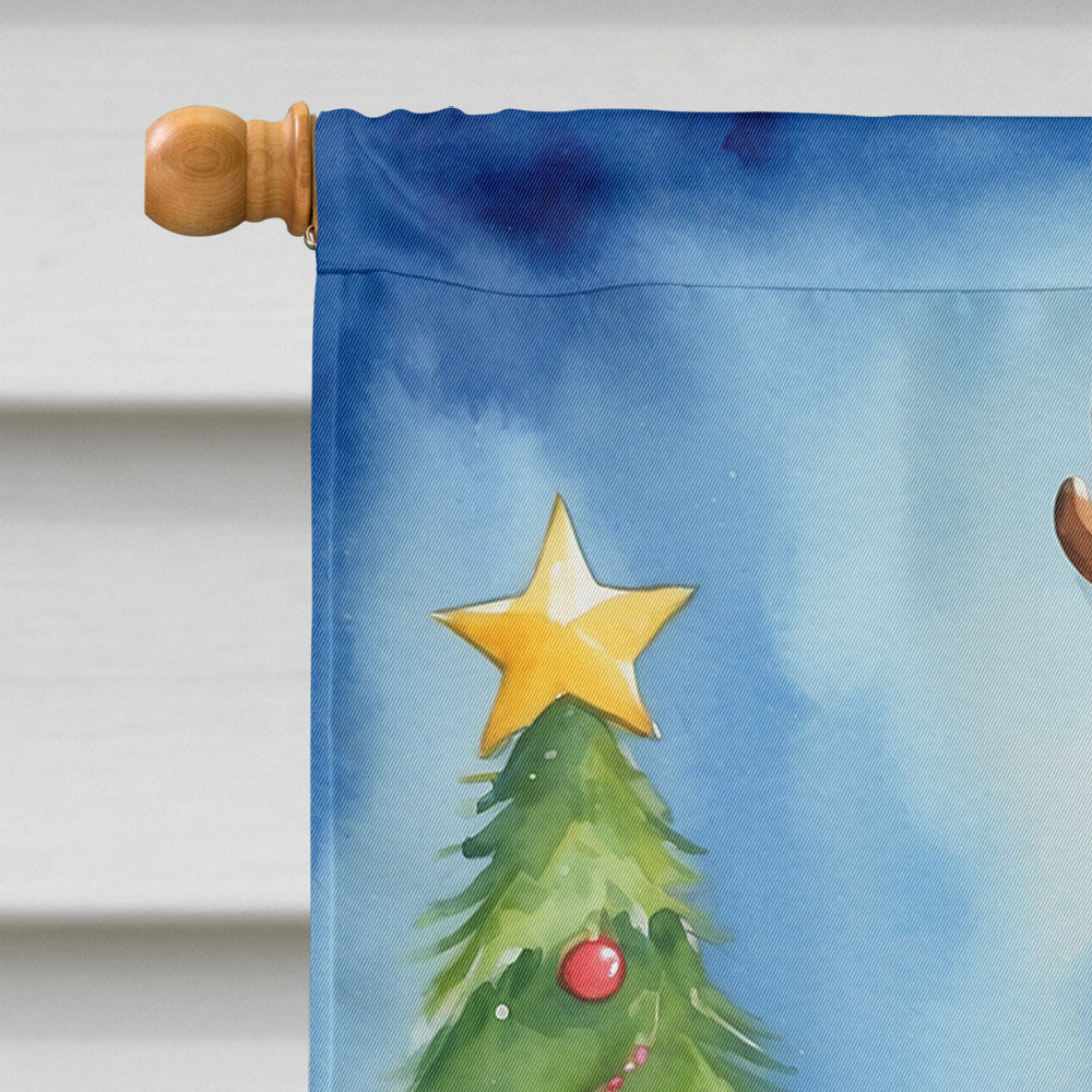 Greater Swiss Mountain Dog Christmas Reindeer House Flag 28x40 Porch Sleeve Pole Decorative Outside Yard Banner Artwork Wall Hanging, Polyester