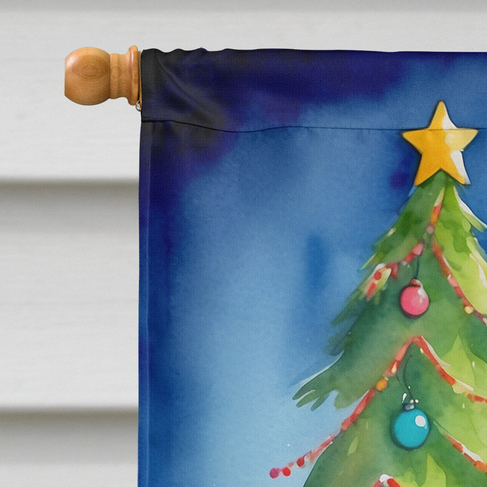 Irish Wolfhound Christmas Reindeer House Flag 28x40 Porch Sleeve Pole Decorative Outside Yard Banner Artwork Wall Hanging, Polyester