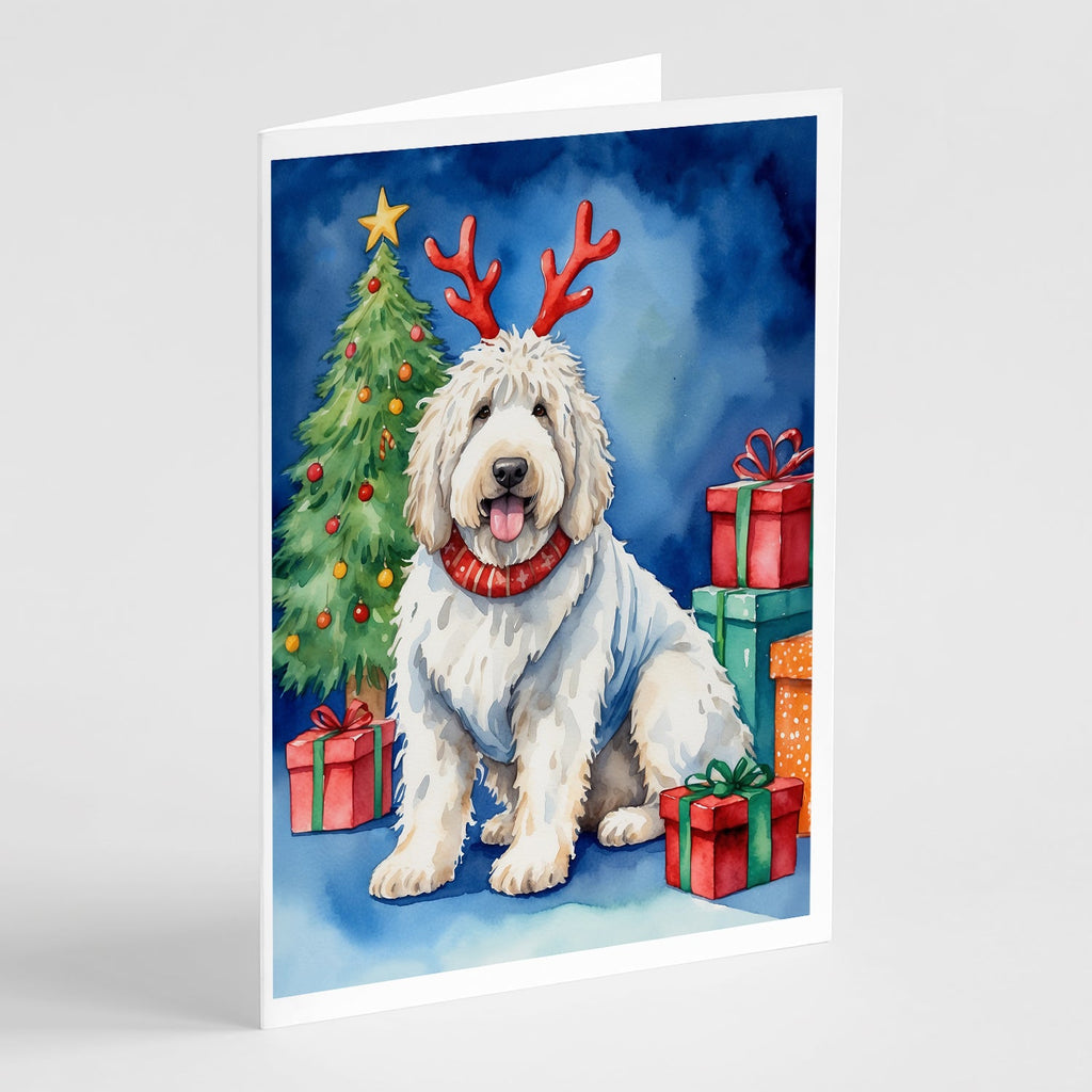 Komondor Christmas Reindeer Greeting Cards Pack of 8 Blank Cards with Envelopes Whimsical A7 Size 5x7