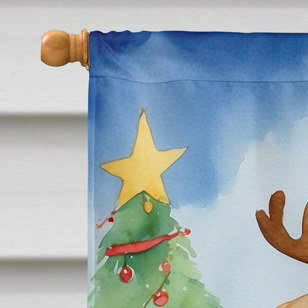Lakeland Terrier Christmas Reindeer House Flag 28x40 Porch Sleeve Pole Decorative Outside Yard Banner Artwork Wall Hanging, Polyester