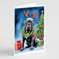 Neapolitan Mastiff Christmas Reindeer Greeting Cards Pack of 8 Blank Cards with Envelopes Whimsical A7 Size 5x7