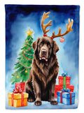 Chocolate Christmas Reindeer House Flag 28x40 Porch Sleeve Pole Decorative Outside Yard Banner Artwork Wall Hanging, Polyester