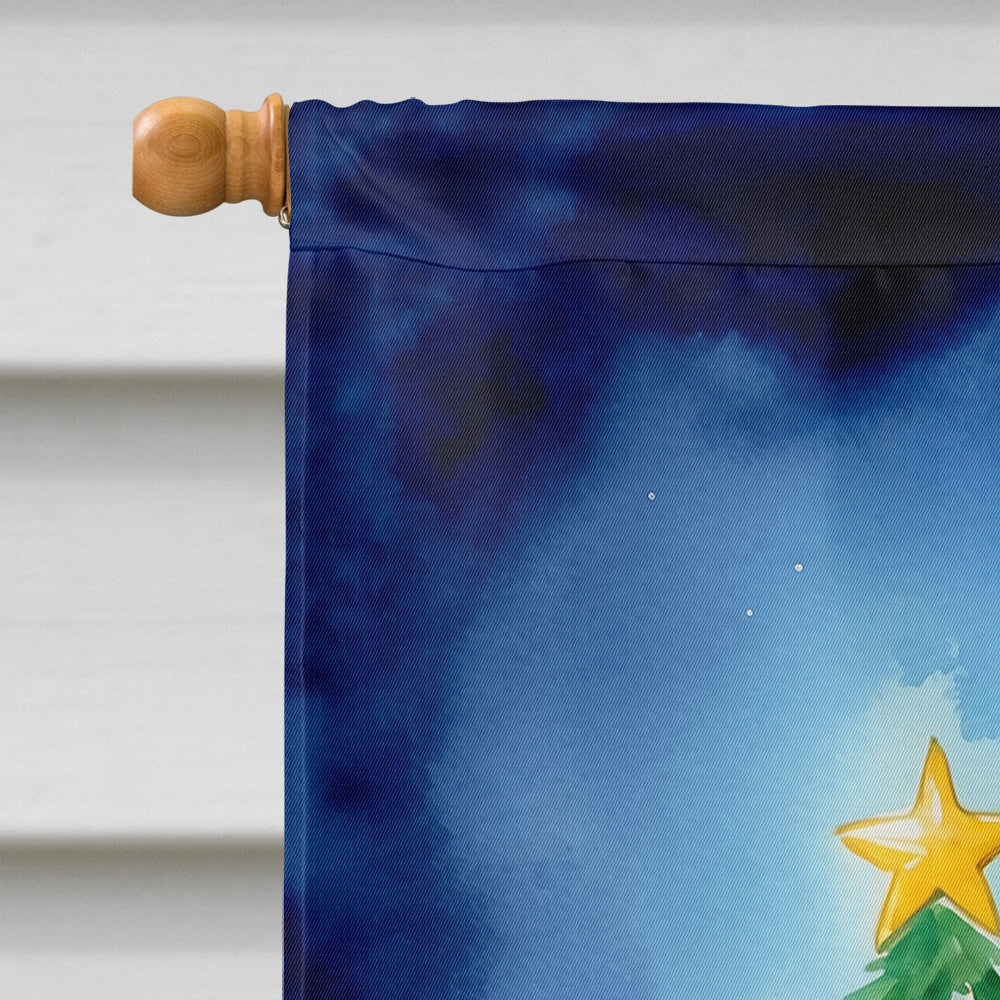 Chocolate Christmas Reindeer House Flag 28x40 Porch Sleeve Pole Decorative Outside Yard Banner Artwork Wall Hanging, Polyester