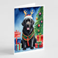 Newfoundland Christmas Reindeer Greeting Cards Pack of 8 Blank Cards with Envelopes Whimsical A7 Size 5x7