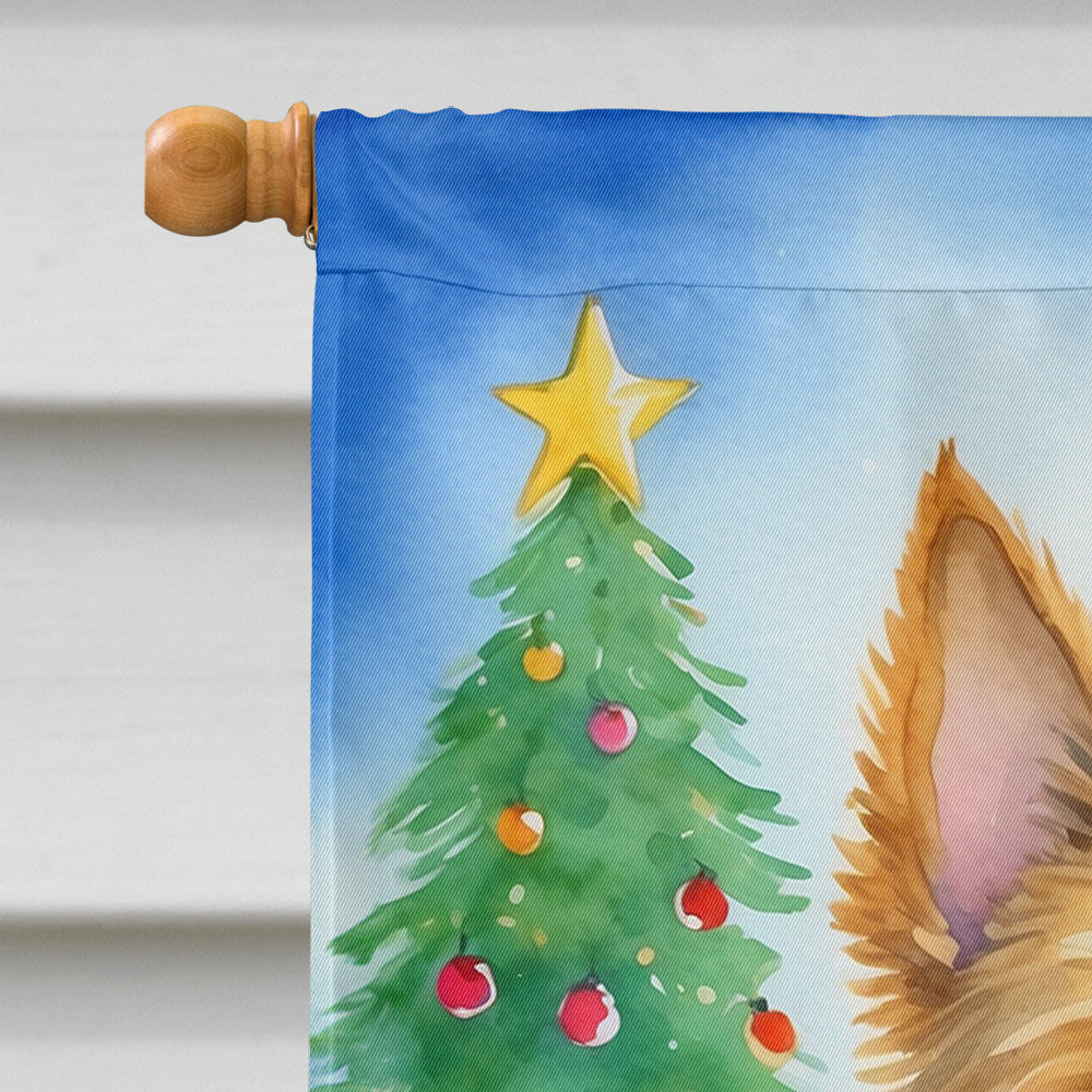 Norwich Terrier Christmas Reindeer House Flag 28x40 Porch Sleeve Pole Decorative Outside Yard Banner Artwork Wall Hanging, Polyester