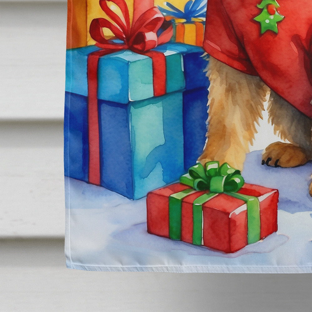 Norwich Terrier Christmas Reindeer House Flag 28x40 Porch Sleeve Pole Decorative Outside Yard Banner Artwork Wall Hanging, Polyester