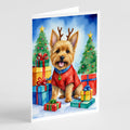 Norwich Terrier Christmas Reindeer Greeting Cards Pack of 8 Blank Cards with Envelopes Whimsical A7 Size 5x7