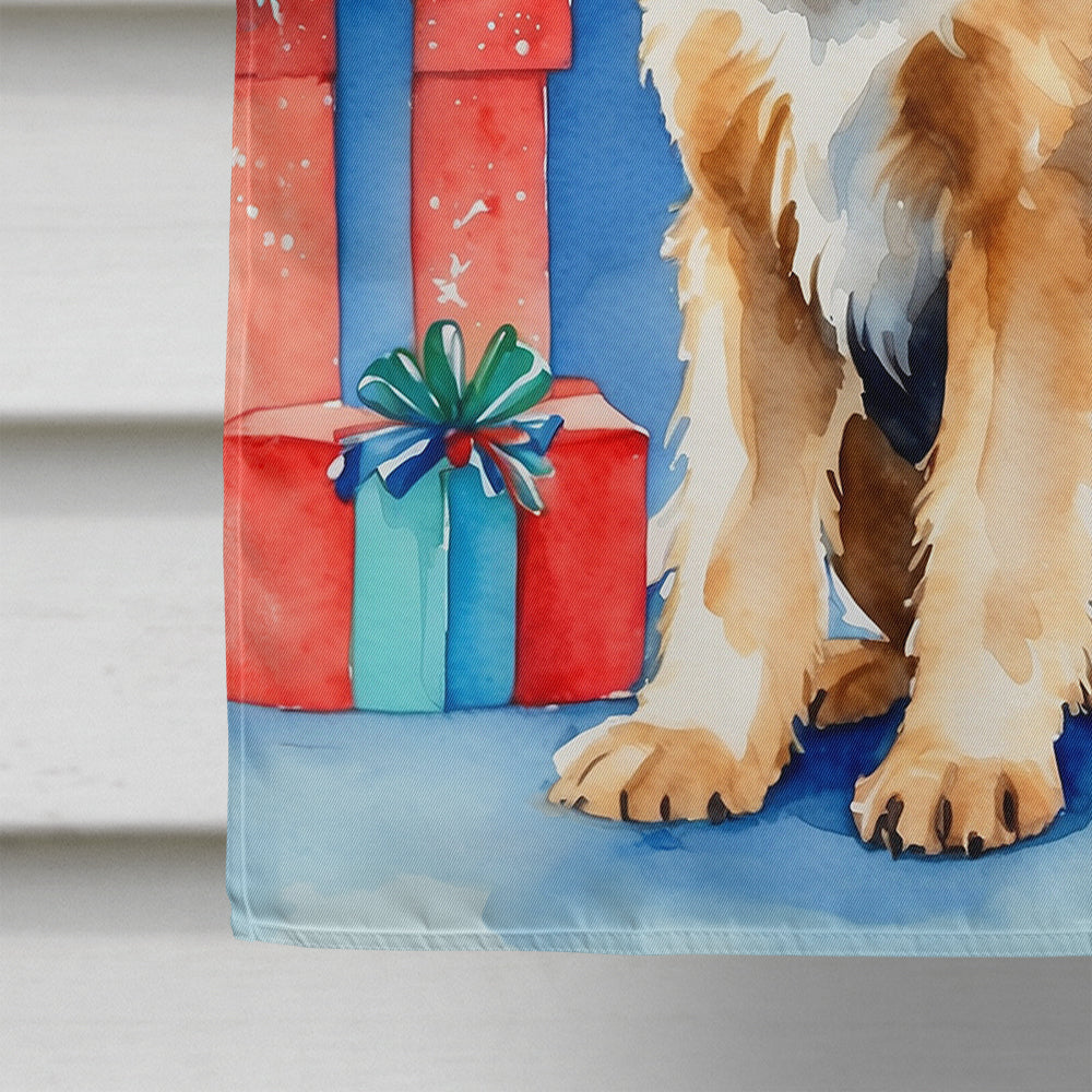 Otterhound Christmas Reindeer House Flag 28x40 Porch Sleeve Pole Decorative Outside Yard Banner Artwork Wall Hanging, Polyester