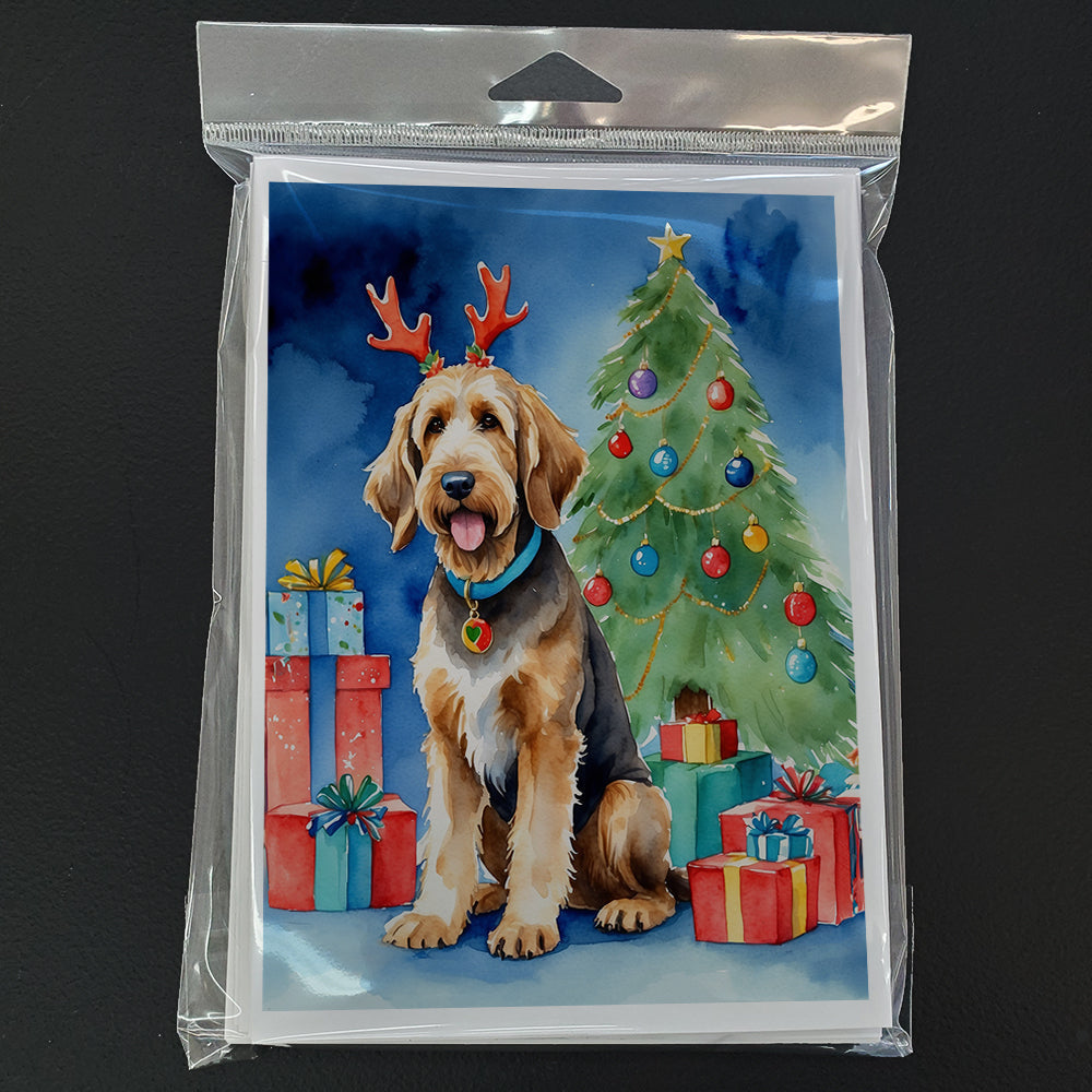 Otterhound Christmas Reindeer Greeting Cards Pack of 8 Blank Cards with Envelopes Whimsical A7 Size 5x7
