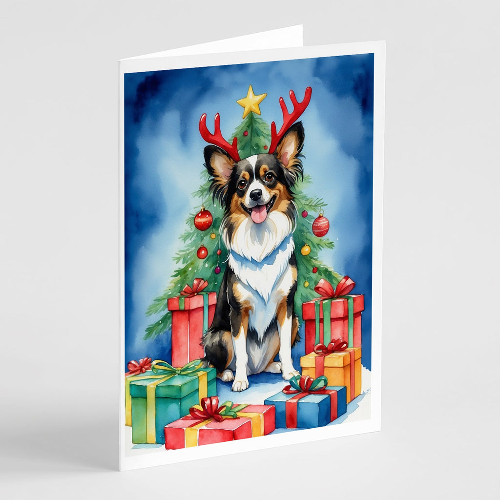 Papillon Christmas Reindeer Greeting Cards Pack of 8 Blank Cards with Envelopes Whimsical A7 Size 5x7