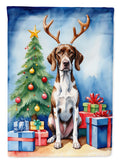 Pointer Christmas Reindeer House Flag 28x40 Porch Sleeve Pole Decorative Outside Yard Banner Artwork Wall Hanging, Polyester