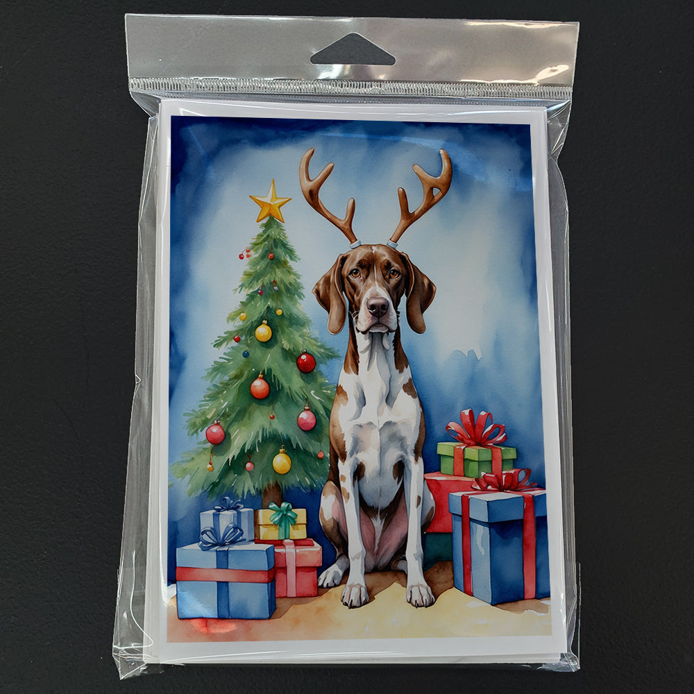 Pointer Christmas Reindeer Greeting Cards Pack of 8 Blank Cards with Envelopes Whimsical A7 Size 5x7