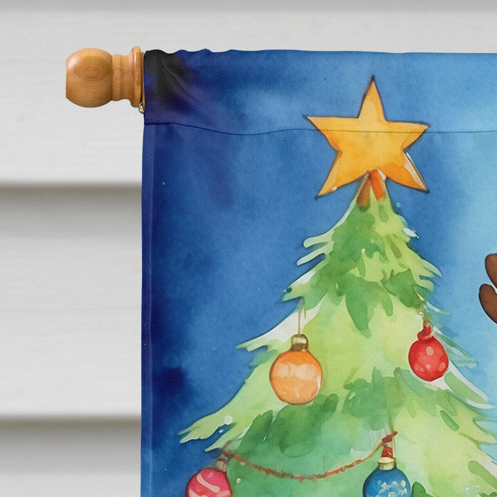Portuguese Water Dog Christmas Reindeer House Flag 28x40 Porch Sleeve Pole Decorative Outside Yard Banner Artwork Wall Hanging, Polyester