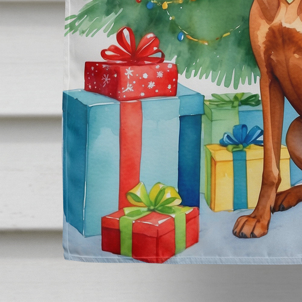 Redbone Coonhound Christmas Reindeer House Flag 28x40 Porch Sleeve Pole Decorative Outside Yard Banner Artwork Wall Hanging, Polyester