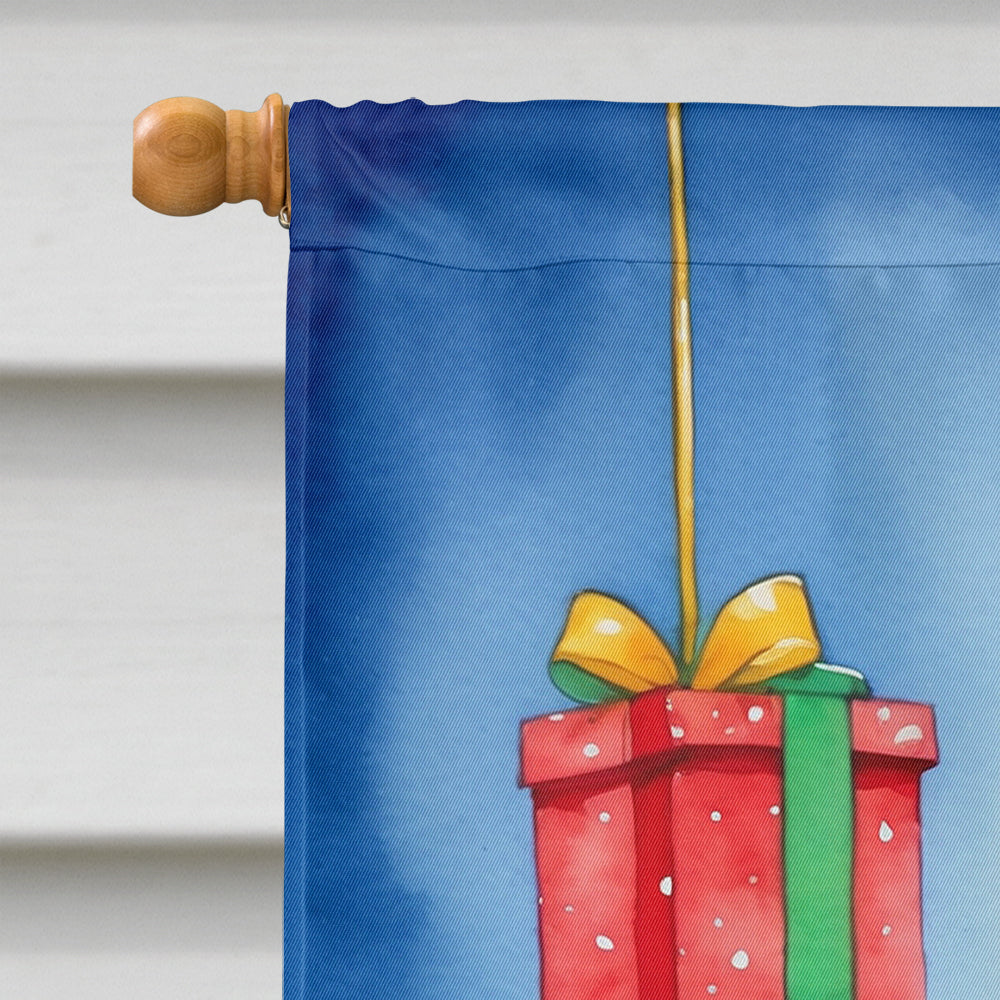 Saluki Christmas Reindeer House Flag 28x40 Porch Sleeve Pole Decorative Outside Yard Banner Artwork Wall Hanging, Polyester