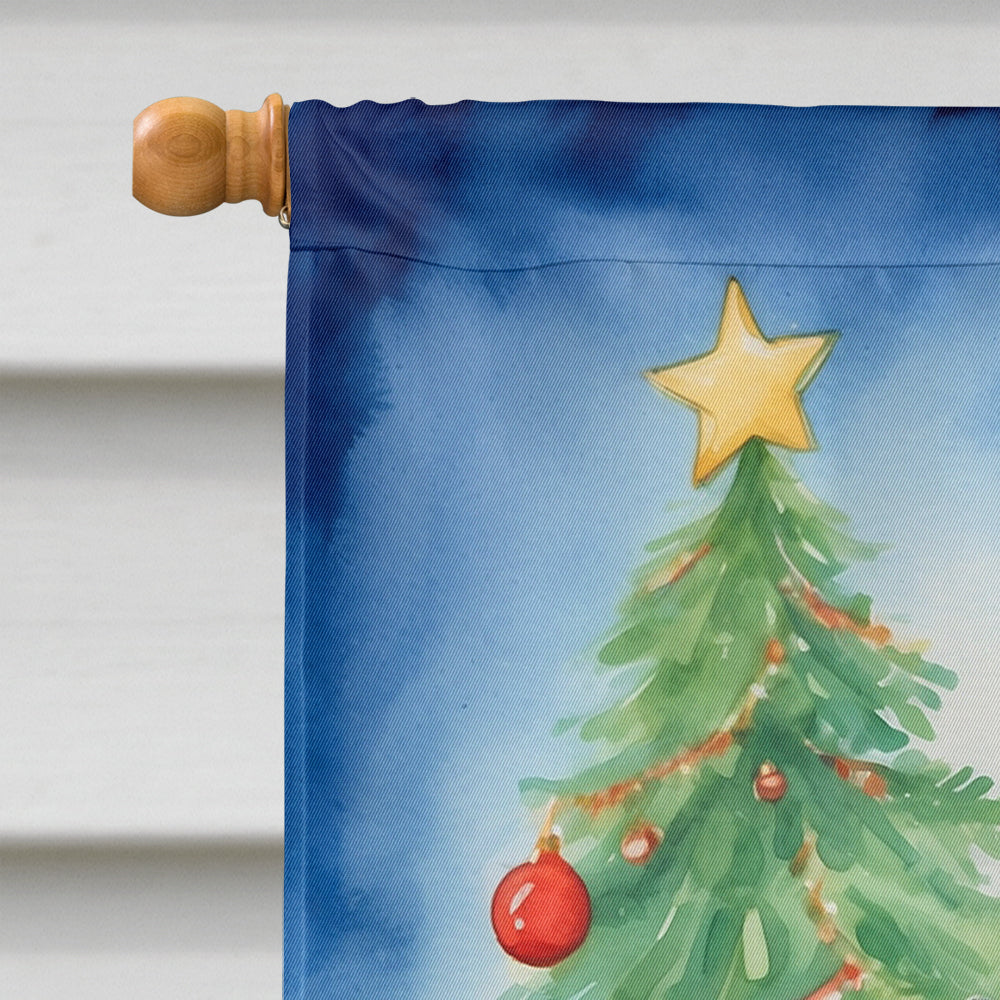 Schipperke Christmas Reindeer House Flag 28x40 Porch Sleeve Pole Decorative Outside Yard Banner Artwork Wall Hanging, Polyester