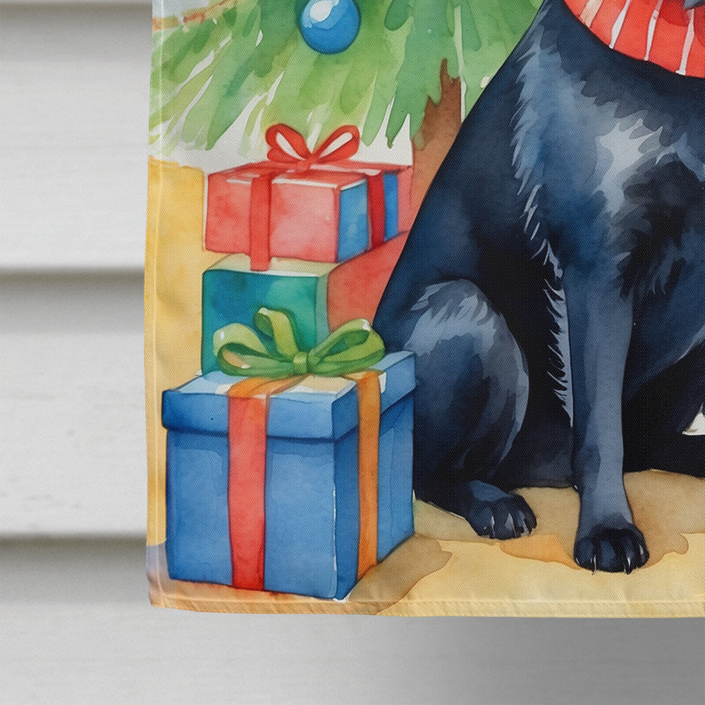 Schipperke Christmas Reindeer House Flag 28x40 Porch Sleeve Pole Decorative Outside Yard Banner Artwork Wall Hanging, Polyester