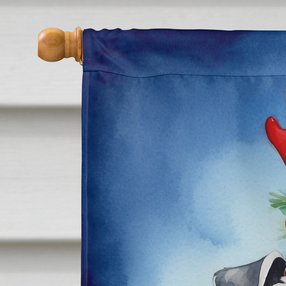 Schnauzer Christmas Reindeer House Flag 28x40 Porch Sleeve Pole Decorative Outside Yard Banner Artwork Wall Hanging, Polyester
