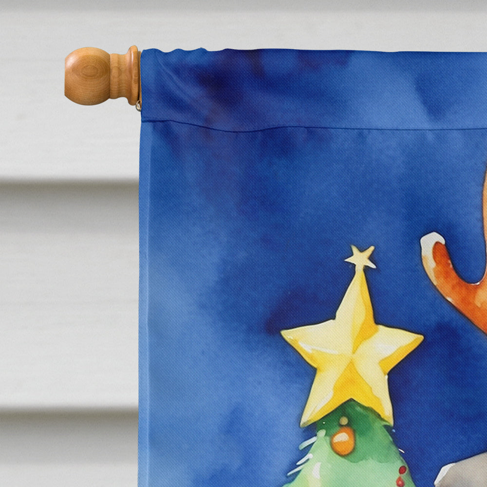 Schnauzer Christmas Reindeer House Flag 28x40 Porch Sleeve Pole Decorative Outside Yard Banner Artwork Wall Hanging, Polyester