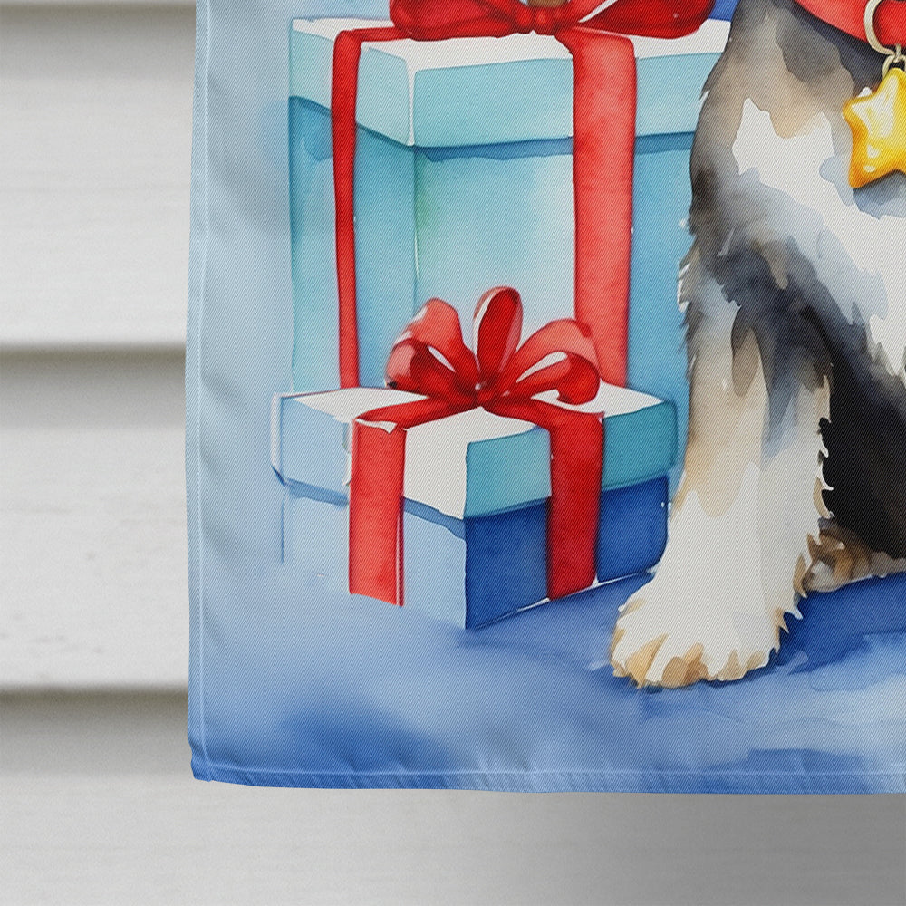 Schnauzer Christmas Reindeer House Flag 28x40 Porch Sleeve Pole Decorative Outside Yard Banner Artwork Wall Hanging, Polyester