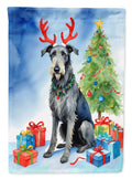 Scottish Deerhound Christmas Reindeer House Flag 28x40 Porch Sleeve Pole Decorative Outside Yard Banner Artwork Wall Hanging, Polyester