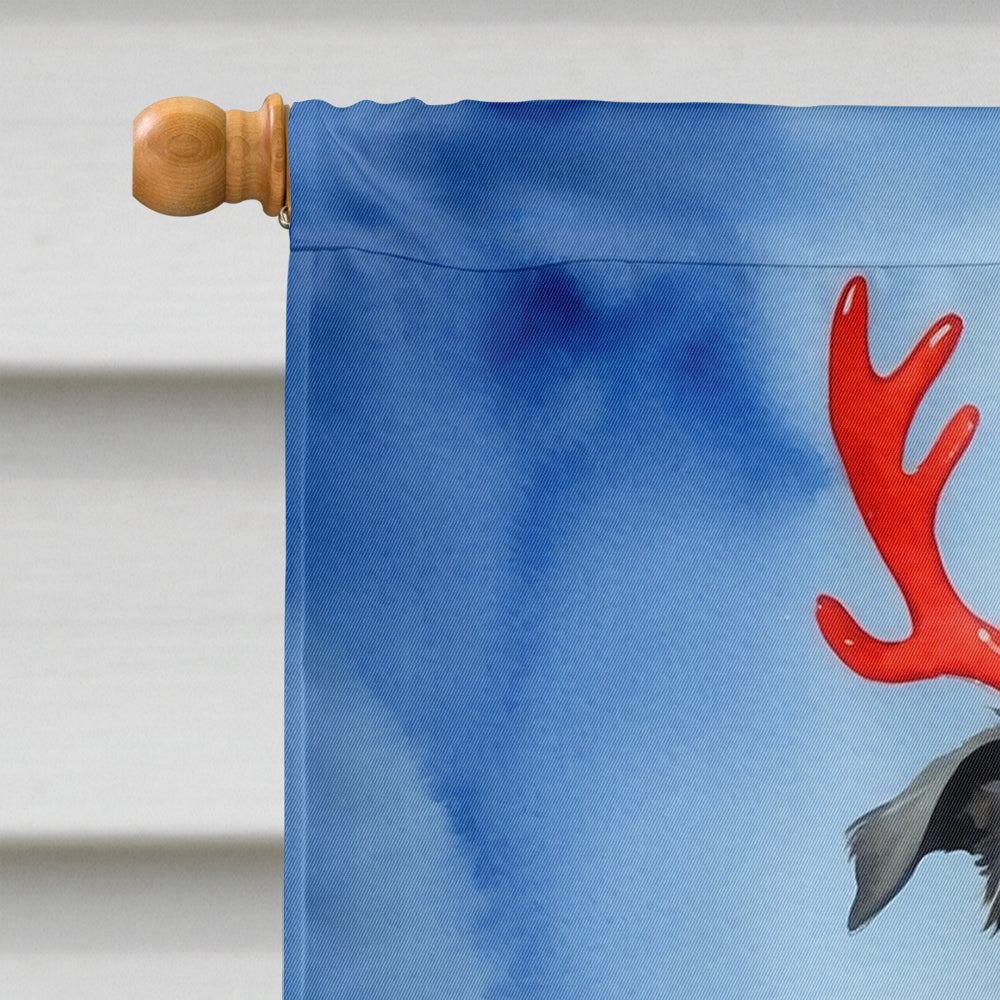 Scottish Deerhound Christmas Reindeer House Flag 28x40 Porch Sleeve Pole Decorative Outside Yard Banner Artwork Wall Hanging, Polyester
