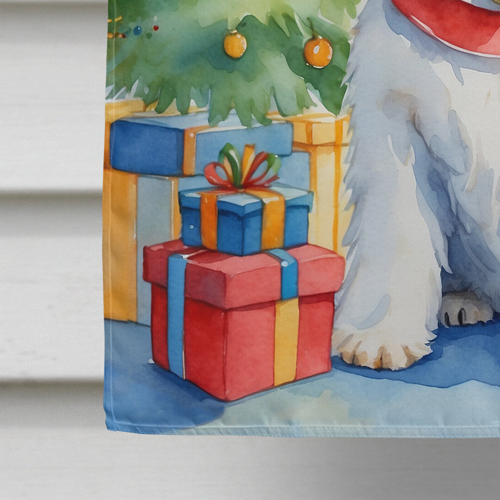 Sealyham Terrier Christmas Reindeer House Flag 28x40 Porch Sleeve Pole Decorative Outside Yard Banner Artwork Wall Hanging, Polyester