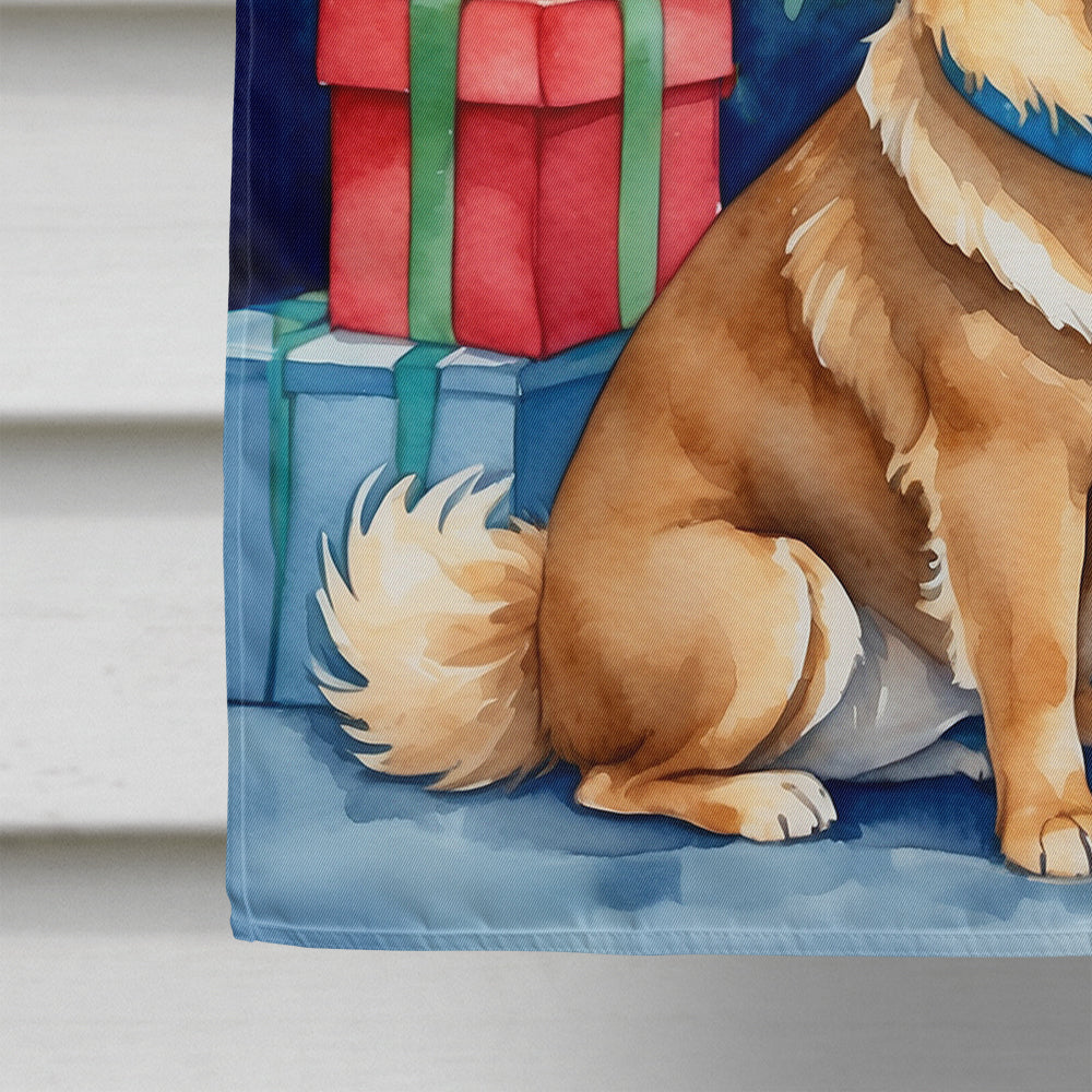 Tibetan Spaniel Christmas Reindeer House Flag 28x40 Porch Sleeve Pole Decorative Outside Yard Banner Artwork Wall Hanging, Polyester