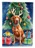 Vizsla Christmas Reindeer House Flag 28x40 Porch Sleeve Pole Decorative Outside Yard Banner Artwork Wall Hanging, Polyester