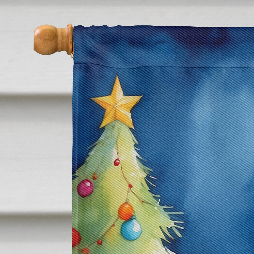 Westie Christmas Reindeer House Flag 28x40 Porch Sleeve Pole Decorative Outside Yard Banner Artwork Wall Hanging, Polyester