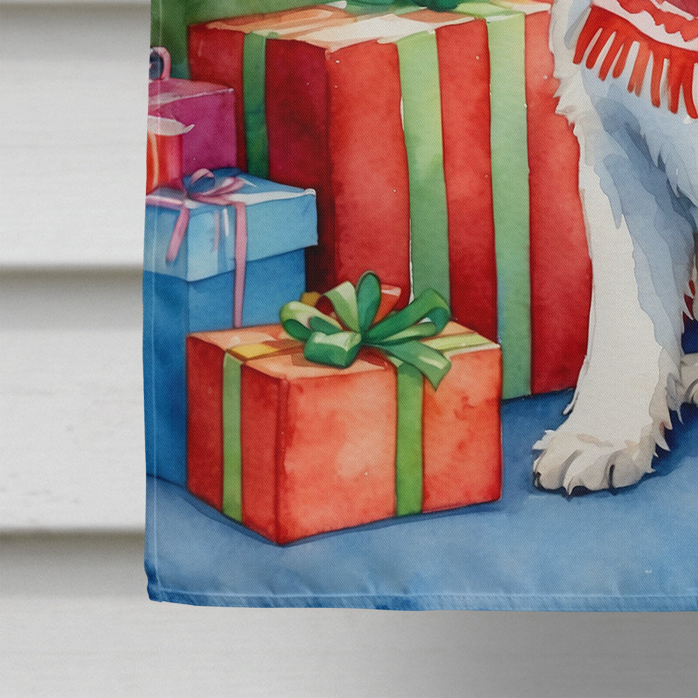 Westie Christmas Reindeer House Flag 28x40 Porch Sleeve Pole Decorative Outside Yard Banner Artwork Wall Hanging, Polyester