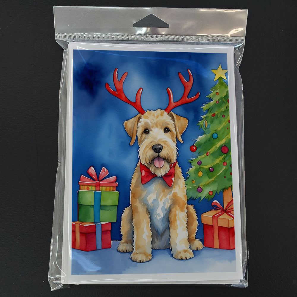 Wheaten Terrier Christmas Reindeer Greeting Cards Pack of 8 Blank Cards with Envelopes Whimsical A7 Size 5x7