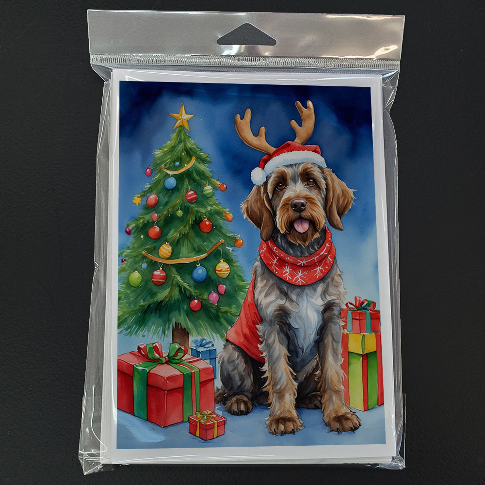 Wirehaired Pointing Griffon Christmas Reindeer Greeting Cards Pack of 8 Blank Cards with Envelopes Whimsical A7 Size 5x7