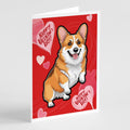 Corgi Happy Valentine's Day Greeting Cards Pack of 8 Blank Cards with Envelopes Whimsical A7 Size 5x7