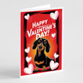 Dachshund Happy Valentine's Day Greeting Cards Pack of 8 Blank Cards with Envelopes Whimsical A7 Size 5x7