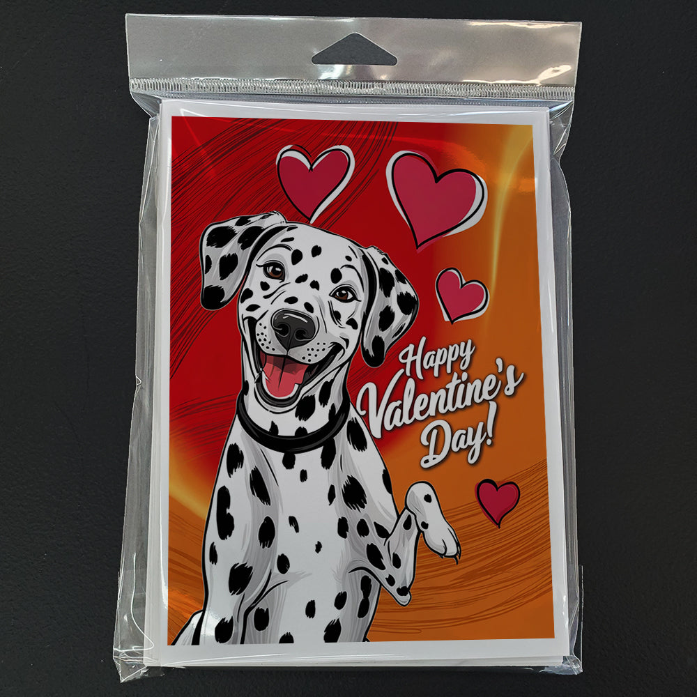 Dalmatian Happy Valentine's Day Greeting Cards Pack of 8 Blank Cards with Envelopes Whimsical A7 Size 5x7