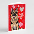 German Shepherd Happy Valentine's Day Greeting Cards Pack of 8 Blank Cards with Envelopes Whimsical A7 Size 5x7
