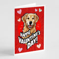 Golden Retriever Happy Valentine's Day Greeting Cards Pack of 8 Blank Cards with Envelopes Whimsical A7 Size 5x7